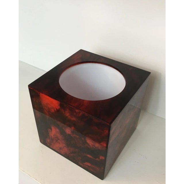 1970s Red and Clear Lucite Ice Bucket, Signed P, French, circa 1970 For Sale - Image 5 of 13