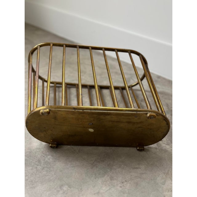 1960s Gump's San Francisco MCM Brass Magazine Rack For Sale - Image 10 of 12