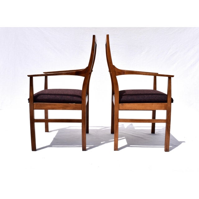 1970s Mid Century Modern Rosewood Walnut Chairs by Lane For Sale - Image 5 of 8