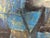 Modern Cubist abstract painting by the iconic Houston based artist David Adickes. The work features cluster of blue and...