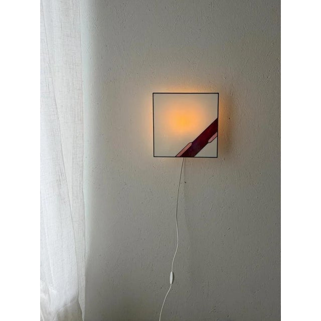 Glass Architectural Stained Glass Wall Lamp with Textured Glass For Sale - Image 7 of 12