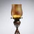 American Antique Tiffany Studios Tripod Candlestick With Favrile Glass Shade For Sale - Image 3 of 10