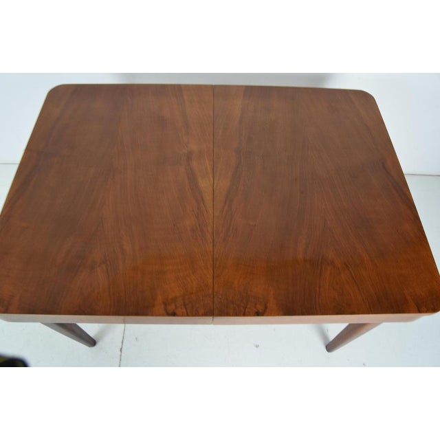 Brown Art Deco Extendable Dining Table attributed to Jindrich Halabala, 1940s For Sale - Image 8 of 18