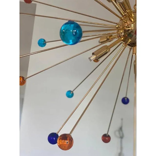 Gold Star Murano Glass Sputnik Chandeliers by Simoeng, Set of 2 For Sale - Image 8 of 11