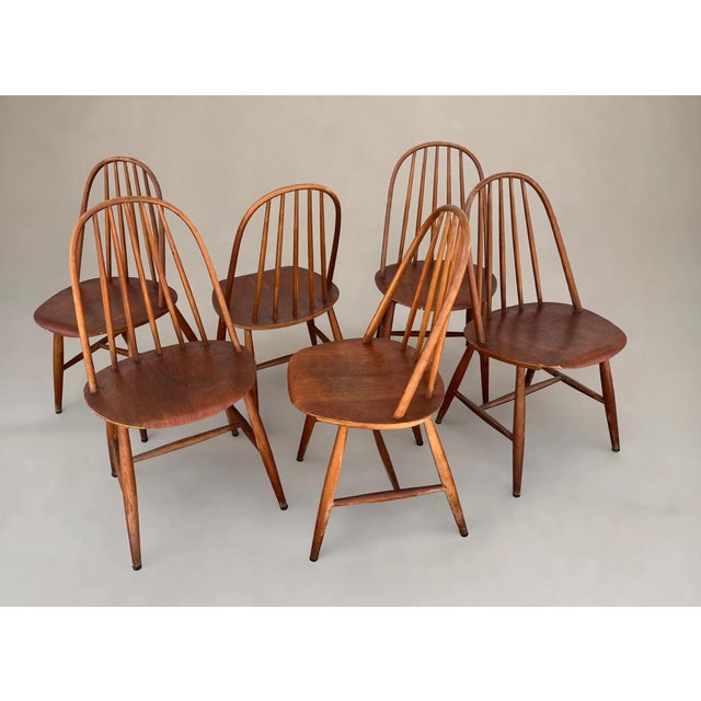 Wooden Quacker Chairs by Luciano Ercolani, 1960s, Set of 6 For Sale - Image 6 of 6