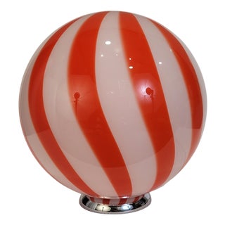 Table Lamp with Blown Glass Globe, 1980s For Sale
