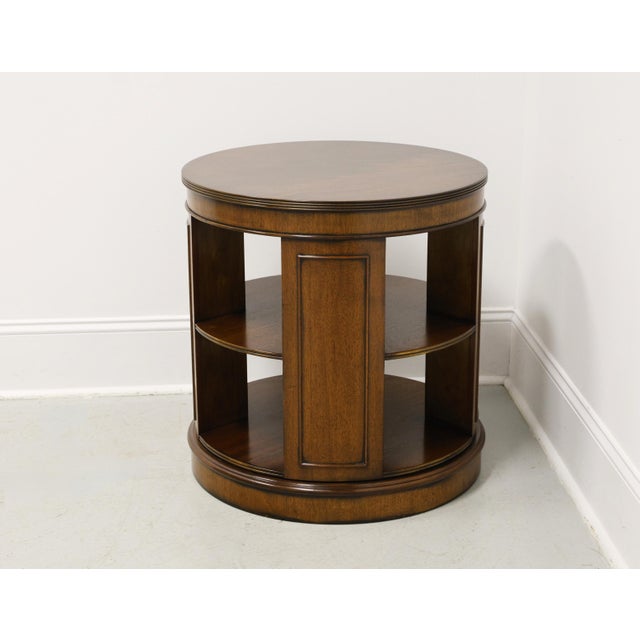 Traditional Late 20th Century Mahogany Round Revolving Bookcase Side Table For Sale - Image 3 of 9