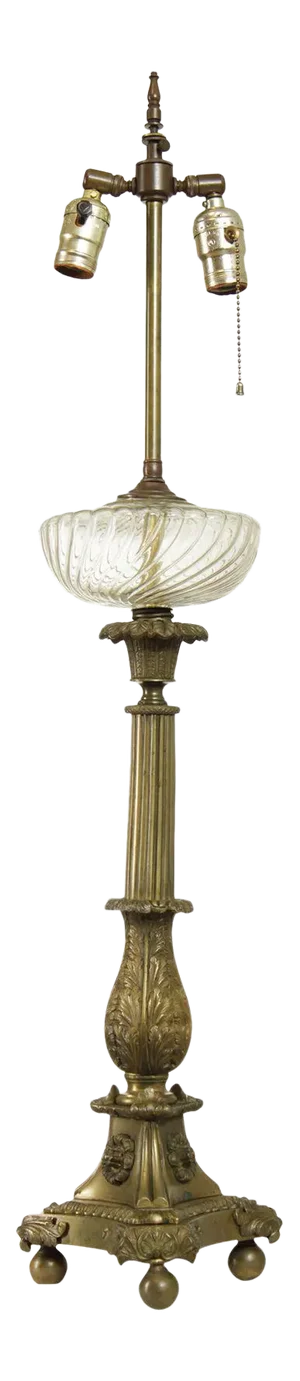 Antique 19th Century French Bronze Astral Table Lamp