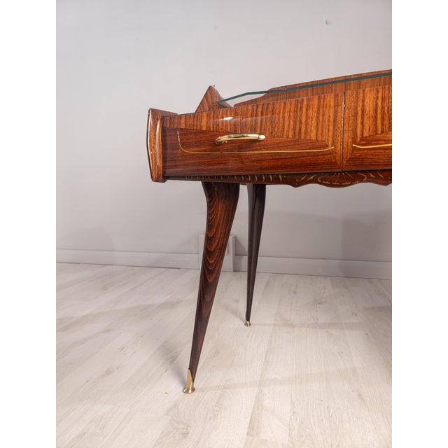 Mid-Century Italian Bedside Tables with Double Glass Tops, 1950s, Set of 2 For Sale - Image 17 of 18