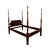 Link Taylor Solid Mahogany Queen Size Rice Carved Poster Bed For Sale - Image 13 of 13