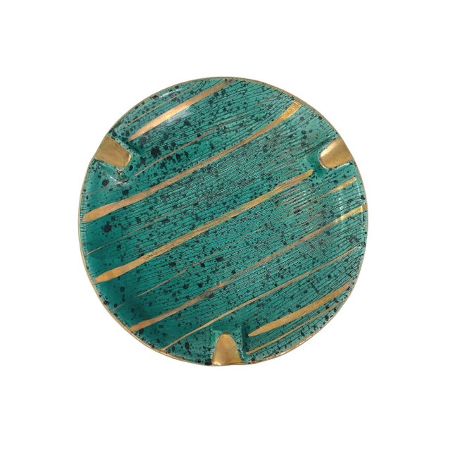 Mid-Century Sgraffito Pottery Ashtray For Sale - Image 4 of 4
