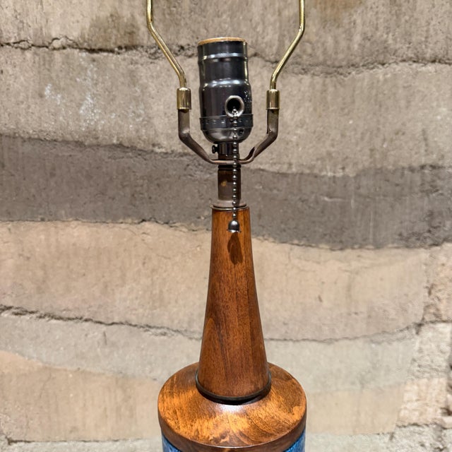 Bitossi Aldo Londi Bitossi Table Lamp Stripped Blue Mid-Century Modern For Sale - Image 4 of 13