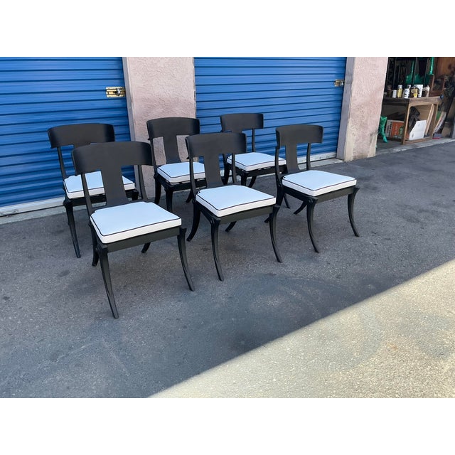 Mid-Century Modern Modern Mid-Century Style Klismos Patio Dining Chairs -6 For Sale - Image 3 of 13