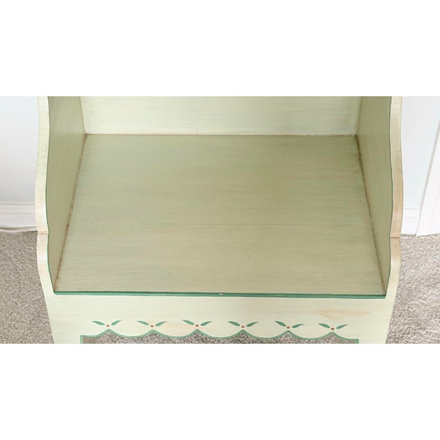 Mint Hand Painted Light Sage Green Bedside Table for Child's Room For Sale - Image 8 of 11
