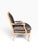 Vintage Louis XV Style Carved Wood Bergère Chair in Black & Cream Geometric Fabric For Sale - Image 4 of 16