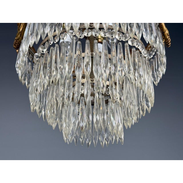19th Century French Louis Xvi, Chandelier, Dore Bronze, Crystal, France, 19th Century For Sale - Image 5 of 15