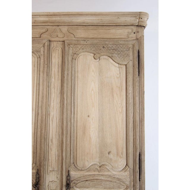 19th Century French Provincial Bleached Oak Wardrobe For Sale - Image 11 of 18