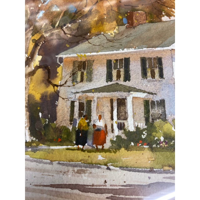 Mid 20th Century Original Watercolor Painting by Lowell Ellsworth Smith – Ohio Farmhouse Scene (Possibly Hudson, Oh) For Sale - Image 16 of 16