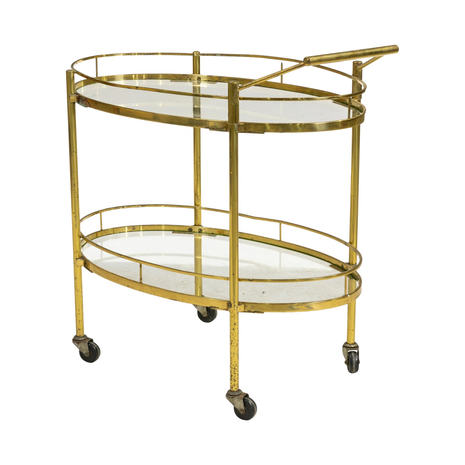 Mid Century Brass and Glass Bar Cart Chairish
