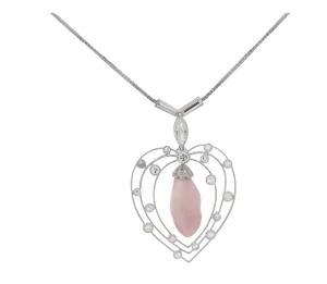 Vintage Gia Certified Natural Pink Saltwater Conch Pearl Necklace