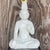 White Vintage Asian Glazed Ceramic Table Lamp For Sale - Image 8 of 13