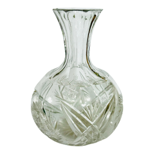 Abp American Brilliant Period Cut Glass Hobstar Fan Water Pitcher/Decanter