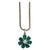 Emerald and Solitaire Diamonds Flower Pendant Necklace 14 Karat Yellow Gold For Sale - Image 15 of 18