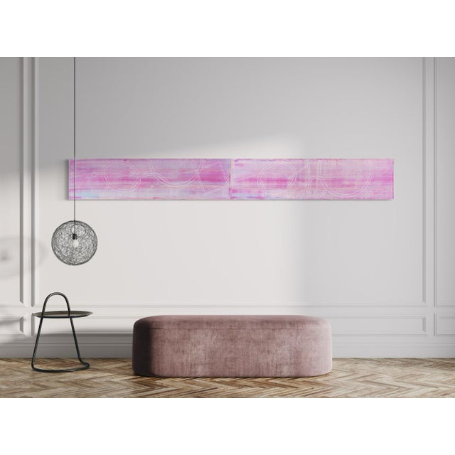 Contemporary Rebecca Koury "Elemental Landscape" Pink Lavender Large Diptych Contemporary Abstract, Acrylic on Canvas/Panel, Carmel California Art, Back to Basics For Sale - Image 3 of 7