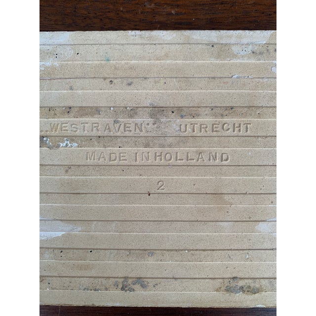 Brown Antique Dutch Delft Style Craftsmen Brown and White Tiles, Set of Three For Sale - Image 8 of 8
