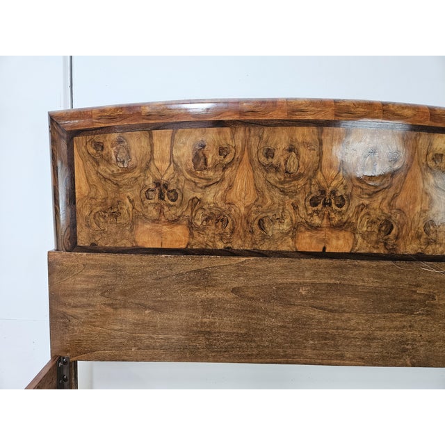 1940s Tuscan Art Deco Double Bed in Briar, 1940 For Sale - Image 5 of 16