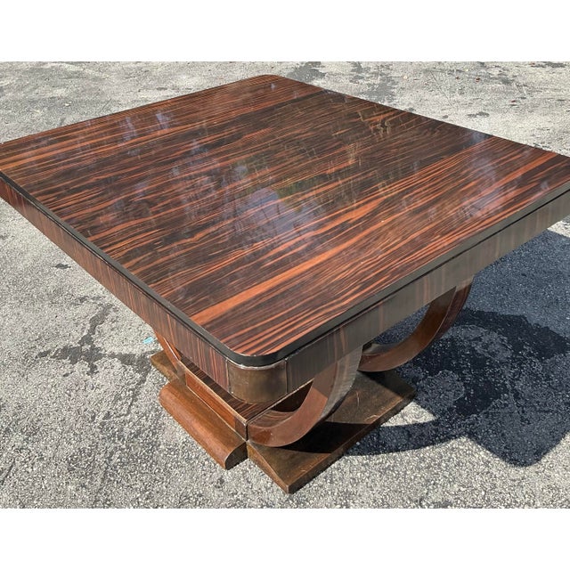 Wood Vintage Deco Zebrawood Center Hall Table For Sale - Image 7 of 11