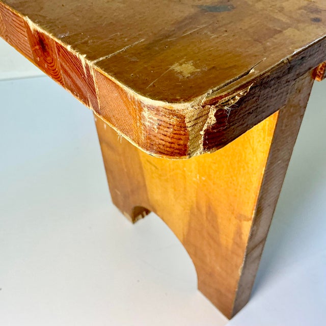 Early 20th C French Country Farmhouse Folk Art Wood Bench For Sale - Image 14 of 14