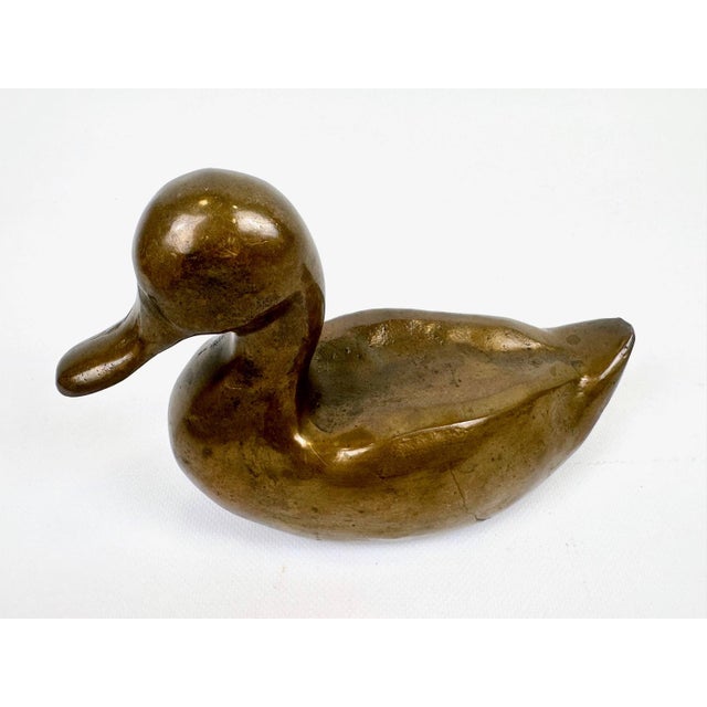 Brown Antique Bronze Duck Figure, 19th Century For Sale - Image 8 of 14