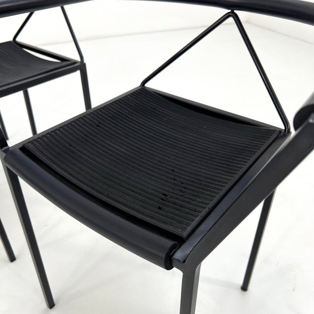 Vintage Poltroncina Chairs by Maurizio Peregalli for Zeus Noto, 1980s, Set of 4 For Sale - Image 9 of 11