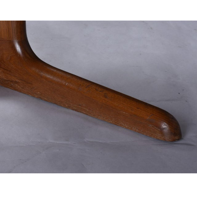 Expanding Danish Teak Oval Trestle Leg Dining Table by Rasmus For Sale - Image 14 of 17