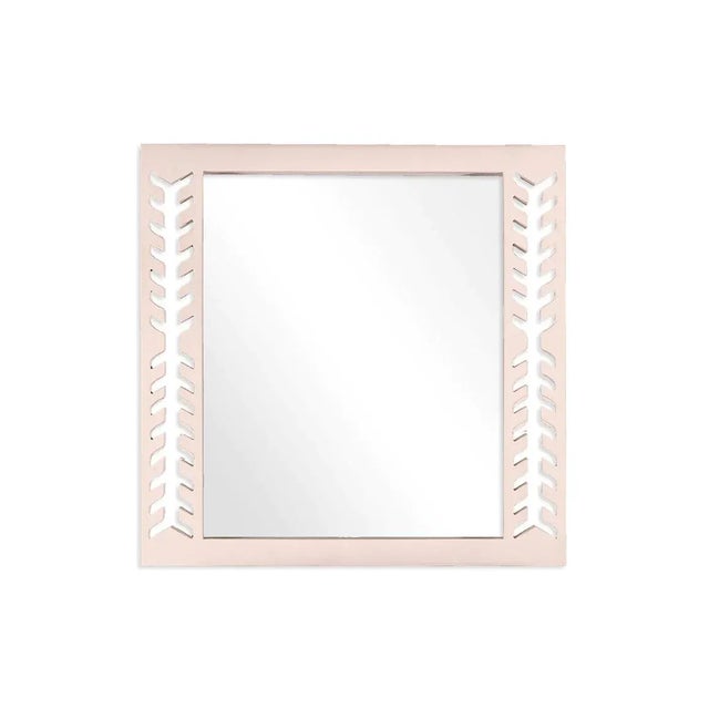 Contemporary Fleur Home Audubon Spruce Square Mirror in Pink Ground, 24x24 For Sale - Image 3 of 3