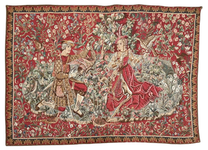 Vintage French Aubusson Jaquar Woven Tapestry, 1970s