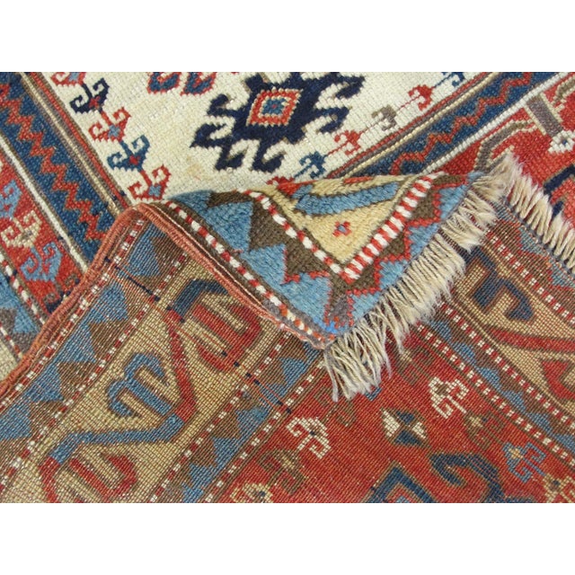 Antique Caucasian Kazak Prayer Rug Size: 3'1" x 5'1" Origin: Caucasus, likely Bordjalou / Lori-Pambak region Date: Dated...