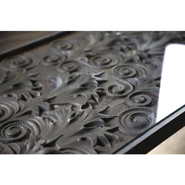 Art Deco Cast Iron & Glass Top Coffee Table Chairish