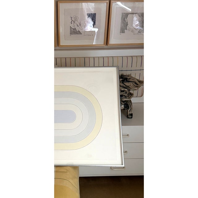 Light Yellow Frank Stella Del Mar Screenprint From 1972 Race Track Series #32/75 Signed Numbered Archivally Framed For Sale - Image 8 of 12