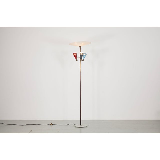 1950s Italian Floor Lamp with Lacquered Aluminum, 1950s For Sale - Image 5 of 18
