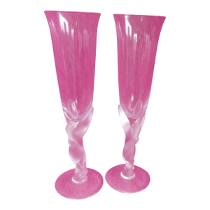 A Pair of Vintage Faberge "Kissing Doves "Champagne Flutes