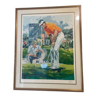 Wayland Moore Original "Partners” Color Silkscreen 1979 #229/300 Golf Art, Framed For Sale