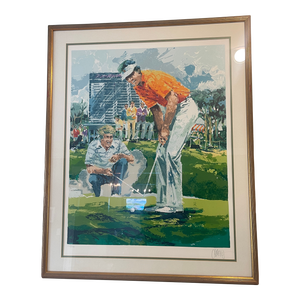 Wayland Moore Original "Partners” Color Silkscreen 1979 #229/300 Golf Art, Framed