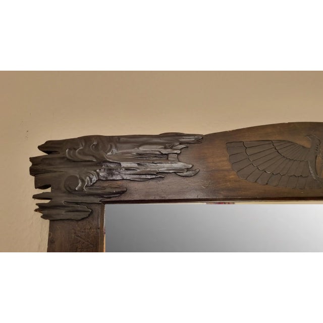 Art Deco Egyptian Revival Walnut Mirrors, 1920, Set of 2 For Sale - Image 13 of 16