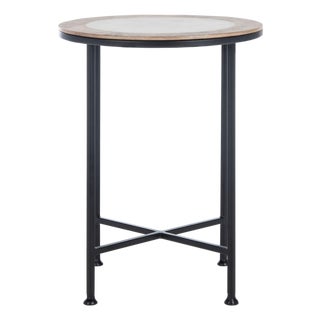 Lumi Agate Accent Table in White / Black For Sale