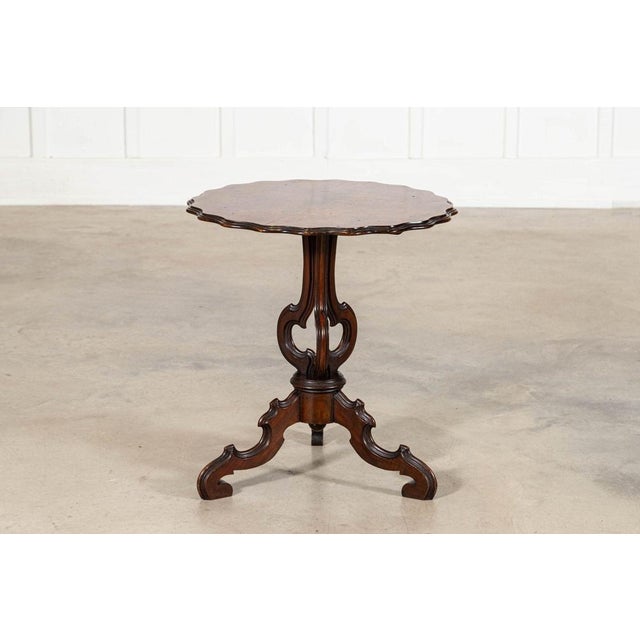 English Burr Walnut Side Table, 1870s For Sale - Image 11 of 17