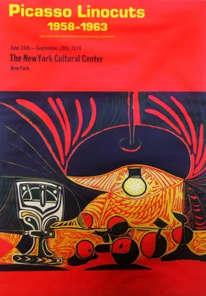 1970 Pablo Picasso Linocuts Exhibition Poster