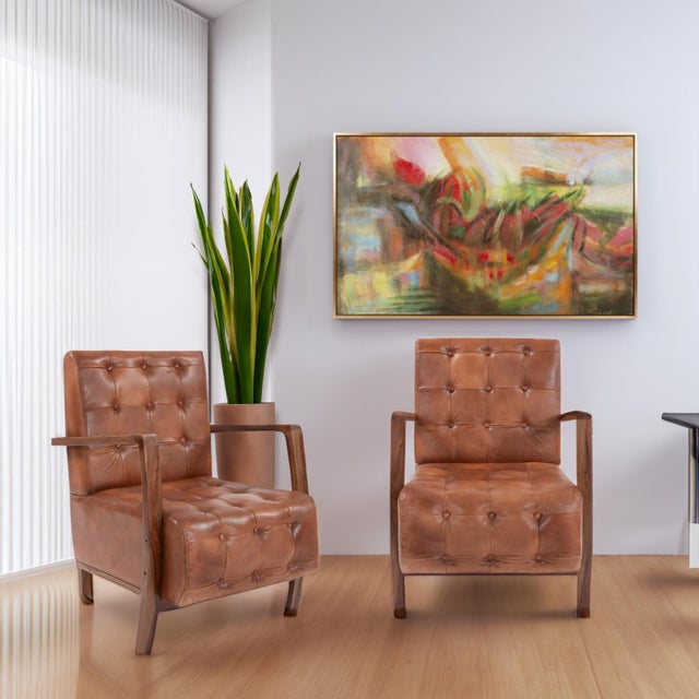 Davenport Tufted Leather Chair For Sale - Image 11 of 11