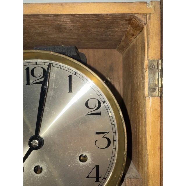 Antique German Box Regulator Wall Clock, Westminster Quarter Strike Chimes For Sale - Image 9 of 9